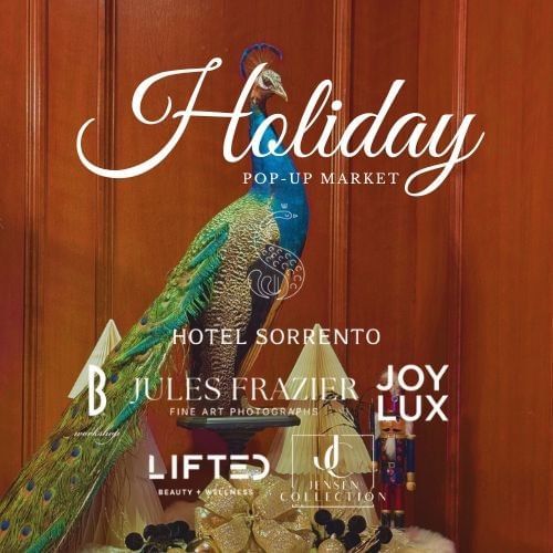 Pop Up Market Partner Logos with Hotel Sorrento Peacock