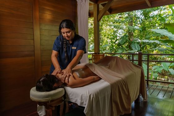 Back & Shoulders Massage in Lotus Spa at Playa Cativo Lodge