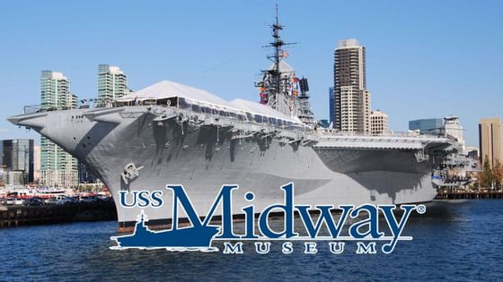 USS Midway Museum poster at Horton Grand Hotel
