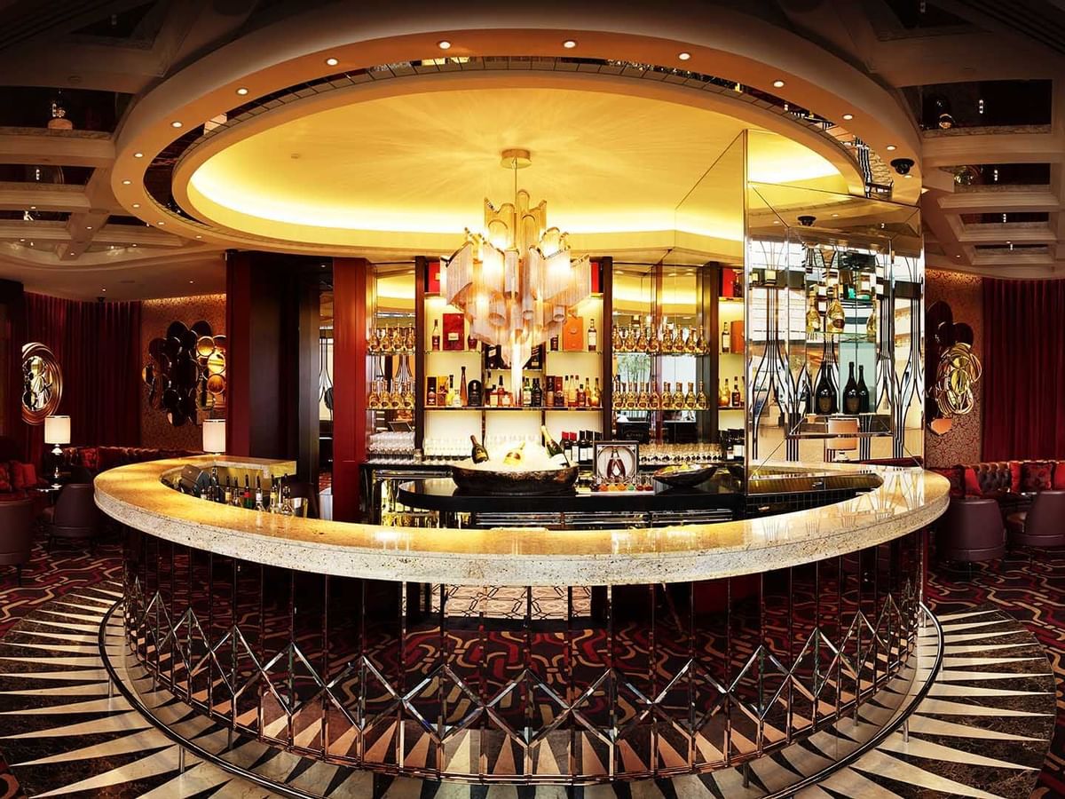 Bar counter with bottle rack in La Vie at Crown Towers Perth