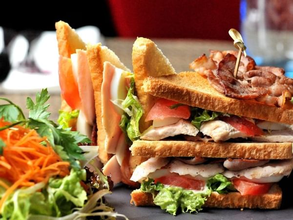 Club Sandwich in Chutney's Restaurant at Warwick Brussels