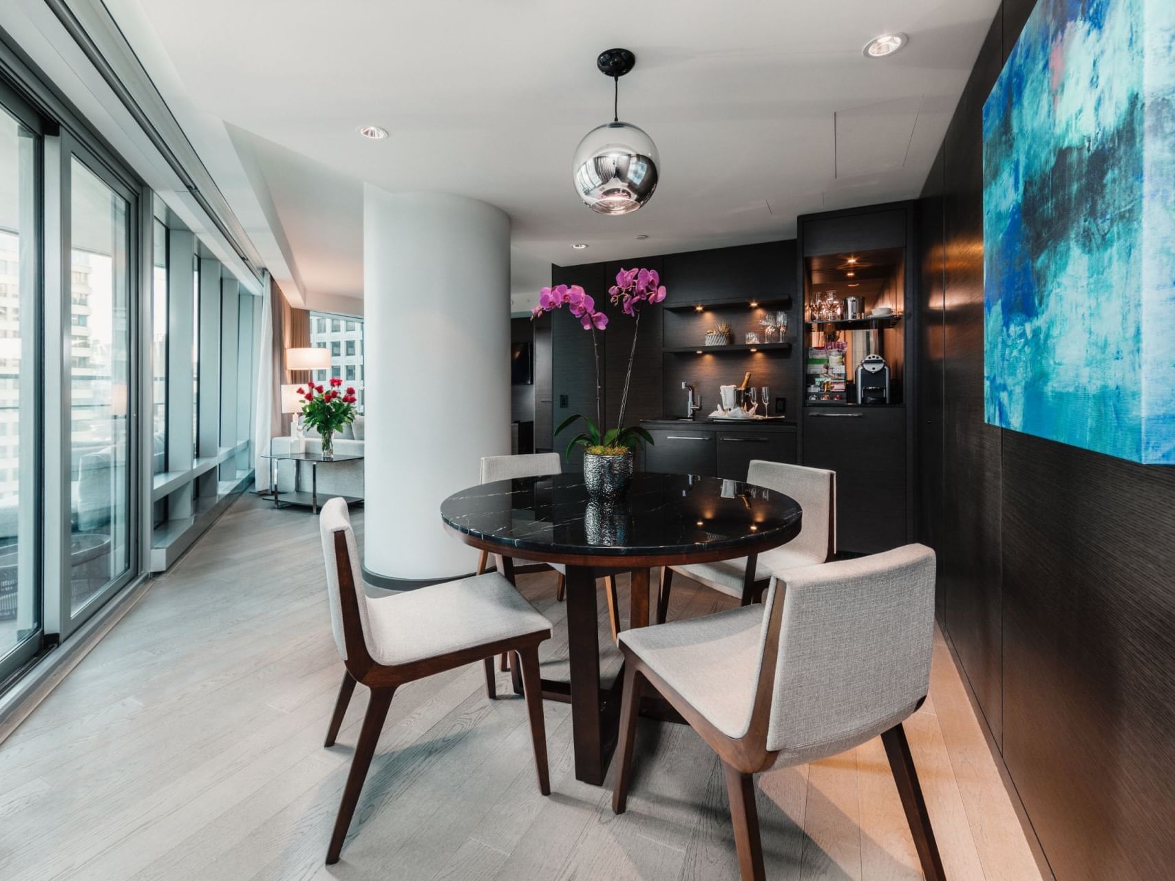 Dining area at an Executive One-Bedroom Suite at Paradox Resort