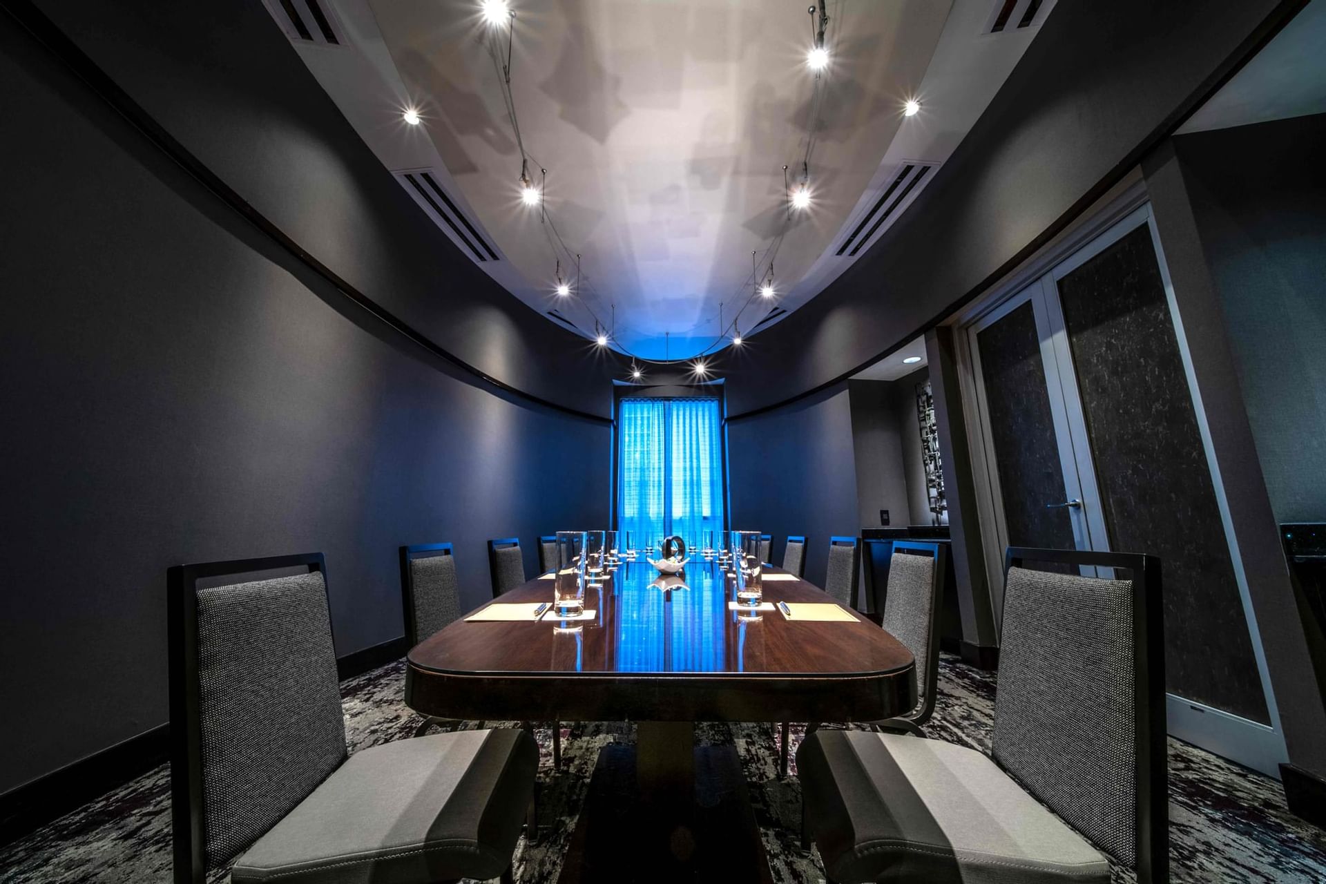 boardroom with table and chairs