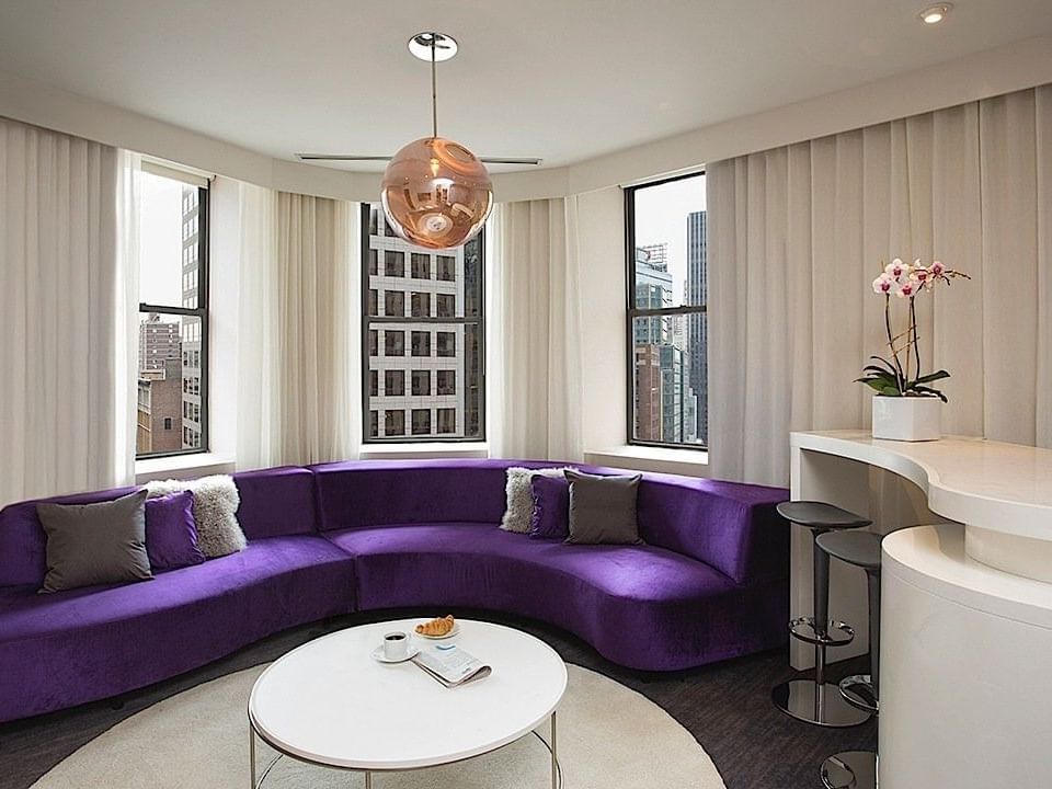 Separate living room in Platinum Suite at Dream Midtown NYC