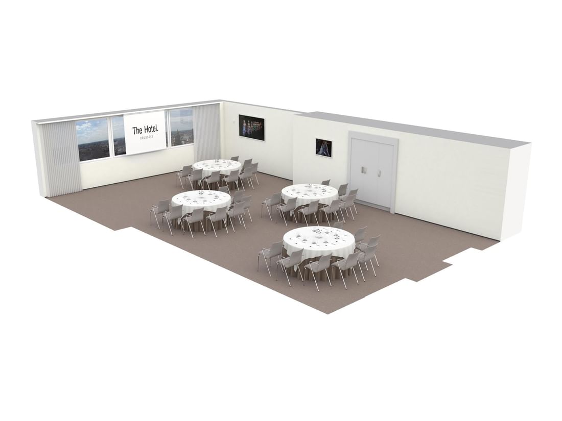 3D plan of Meet 26 One meeting room at The Hotel Brussels