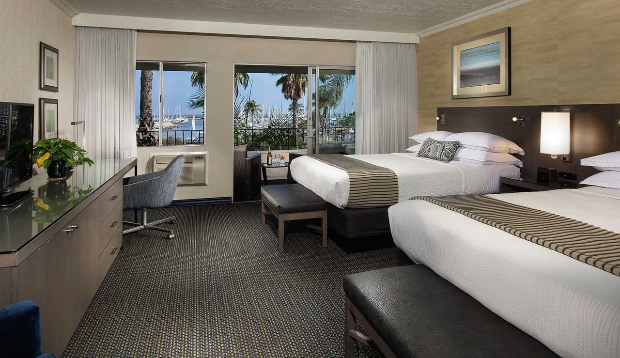 coast two queens with harbor view