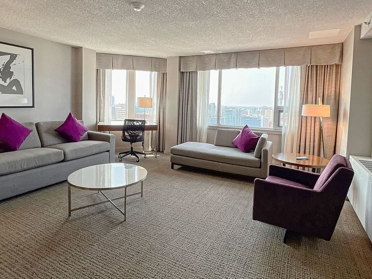 Living area of a hotel suite