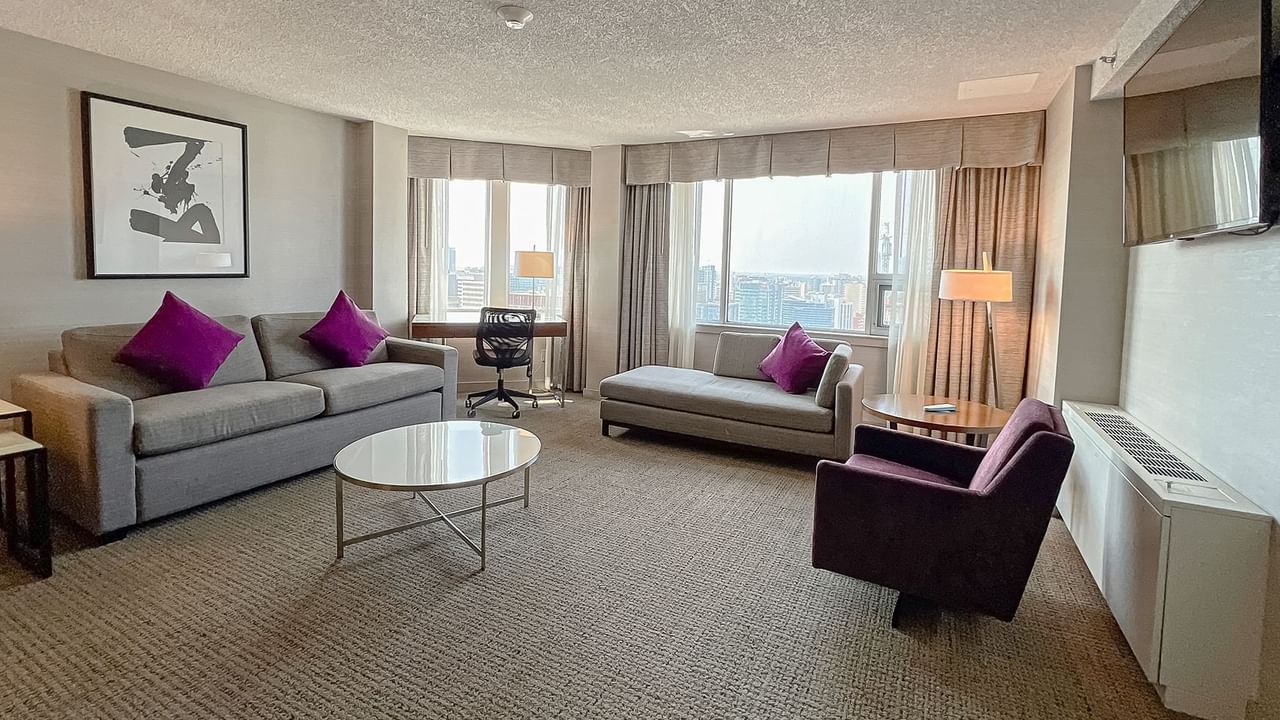 Living area of a hotel suite