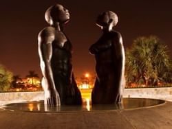 Sculpture of a couple at Emancipation park near Terra Nova