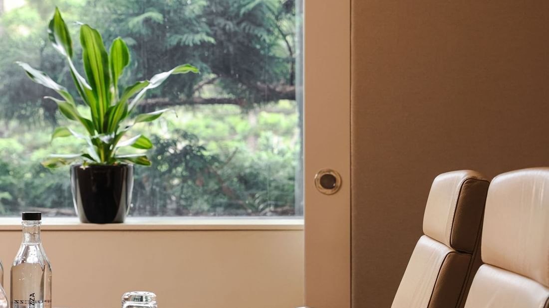 View of the trees from Niche Meeting room window at Pullman Sydney Olympic Park