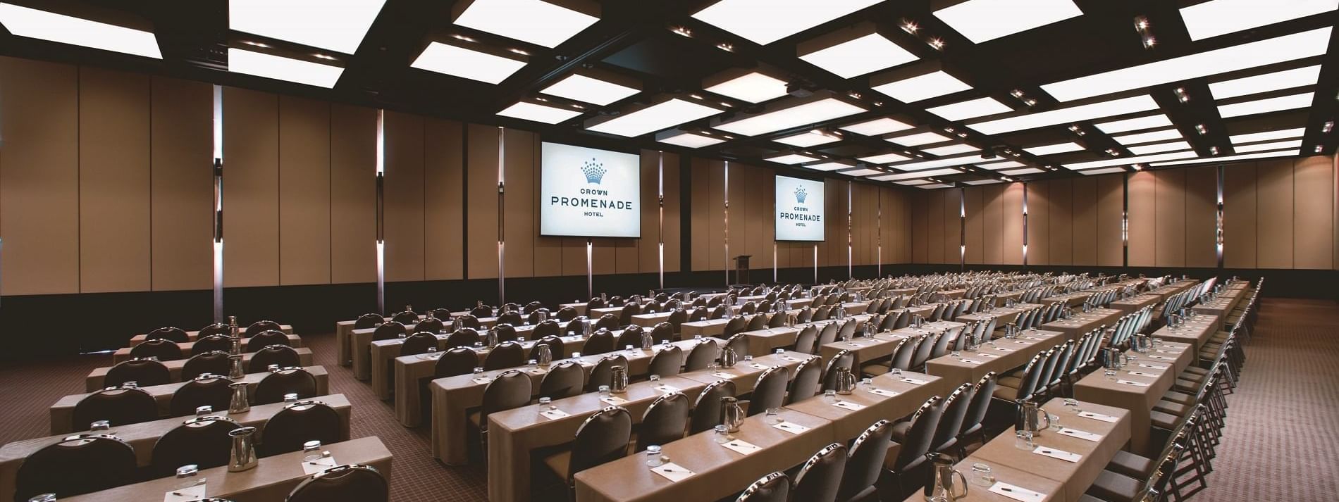 Classroom type, Promenade Room at Crown Hotel Melbourne