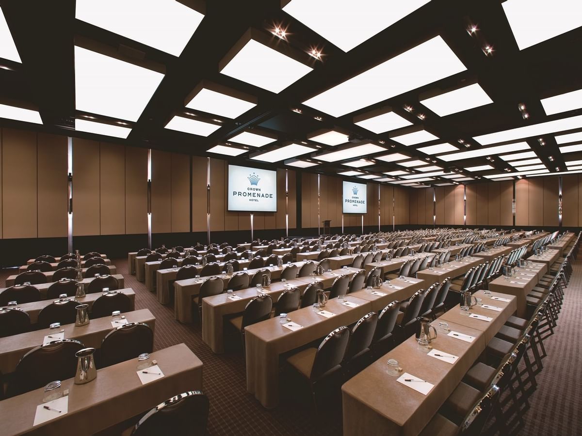Classroom type, Promenade Room at Crown Hotel Melbourne