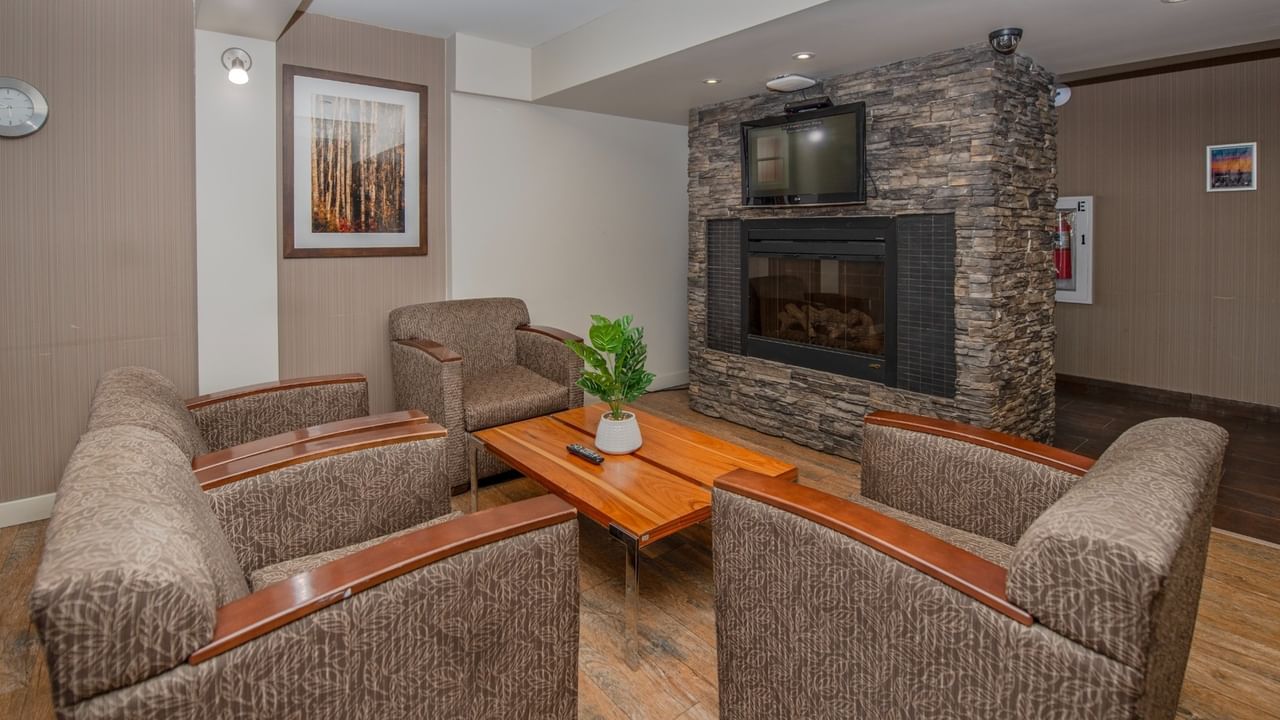 Coffee table with lounging area