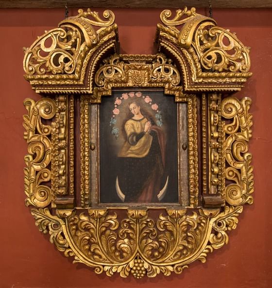 A historical drawing hung in the wall at Hotel Charleston
