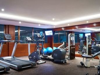 gym fitness center with treadmill, gym bike and other equipments