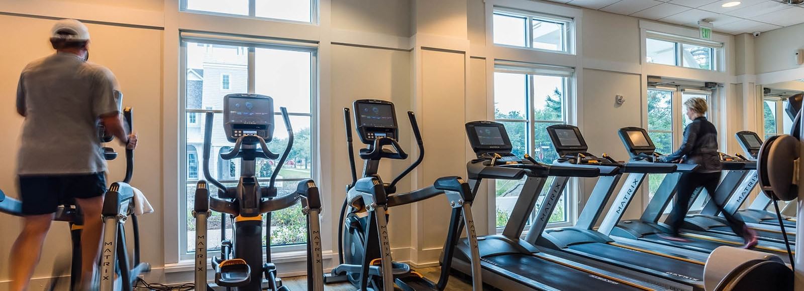 Guests using the gym facilities at Watersound Inn