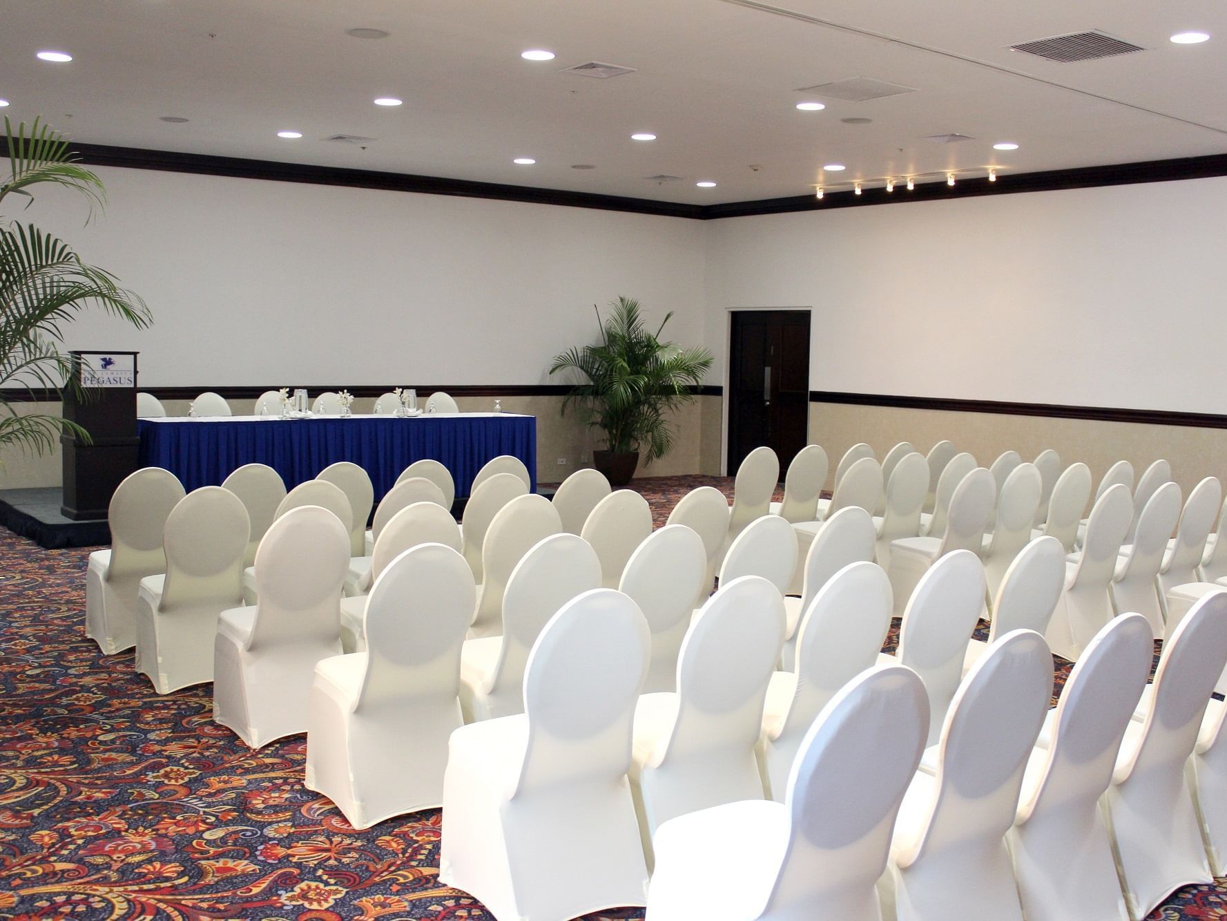 Theatre set-up in Alexander Bustamante Suite at Jamaica Pegasus Hotel