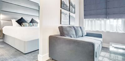 A room at the Sandman Signature Newcastle Hotel with one super k