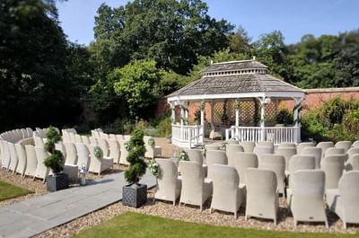 Easthampstead Park Hotel wedding pavilion at side of hotel