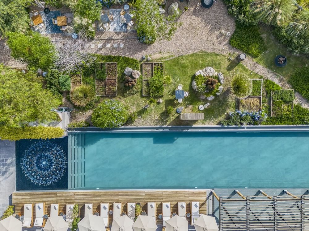 Aerial view of the swimming pool & garden area at Live Aqua Resorts and Residence Club