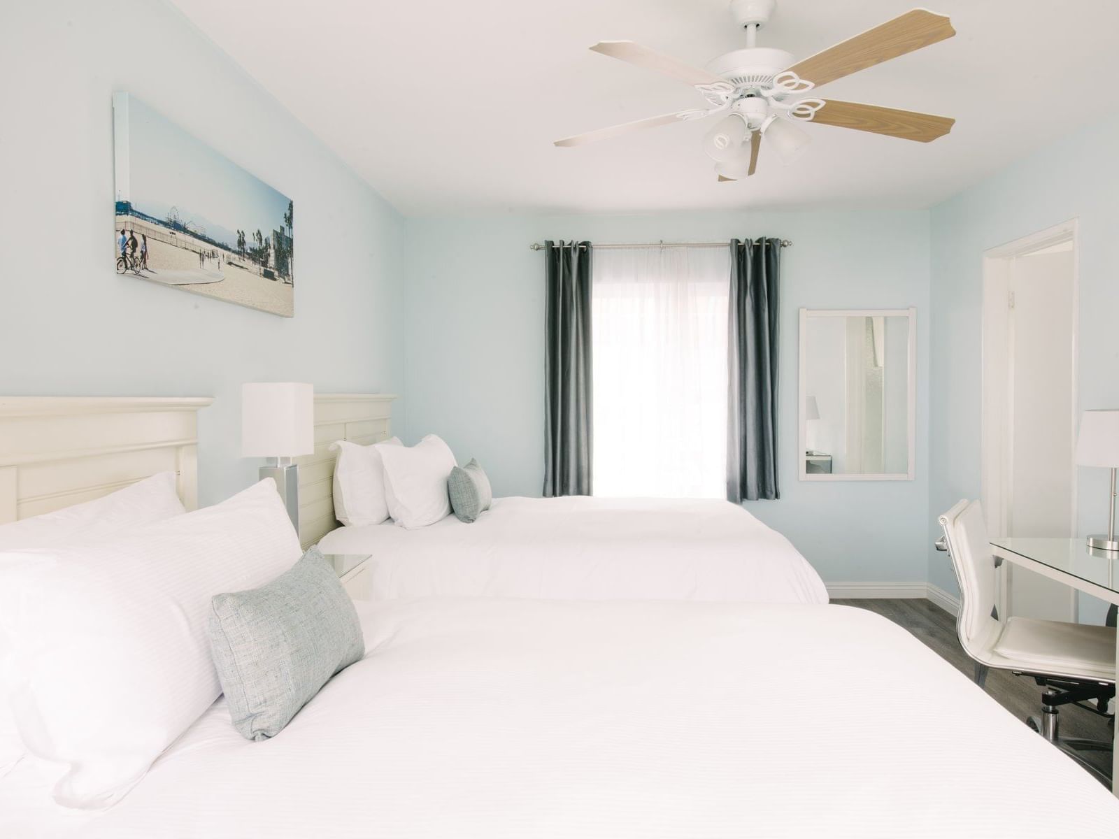 two beds in a hotel room