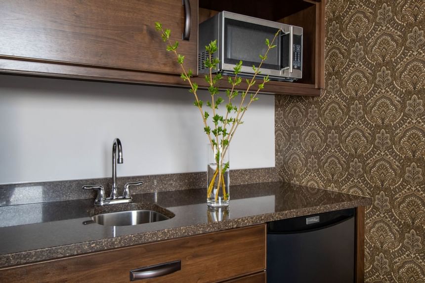 The kitchenette in King Premiere Ranch at Retro Suites Hotel