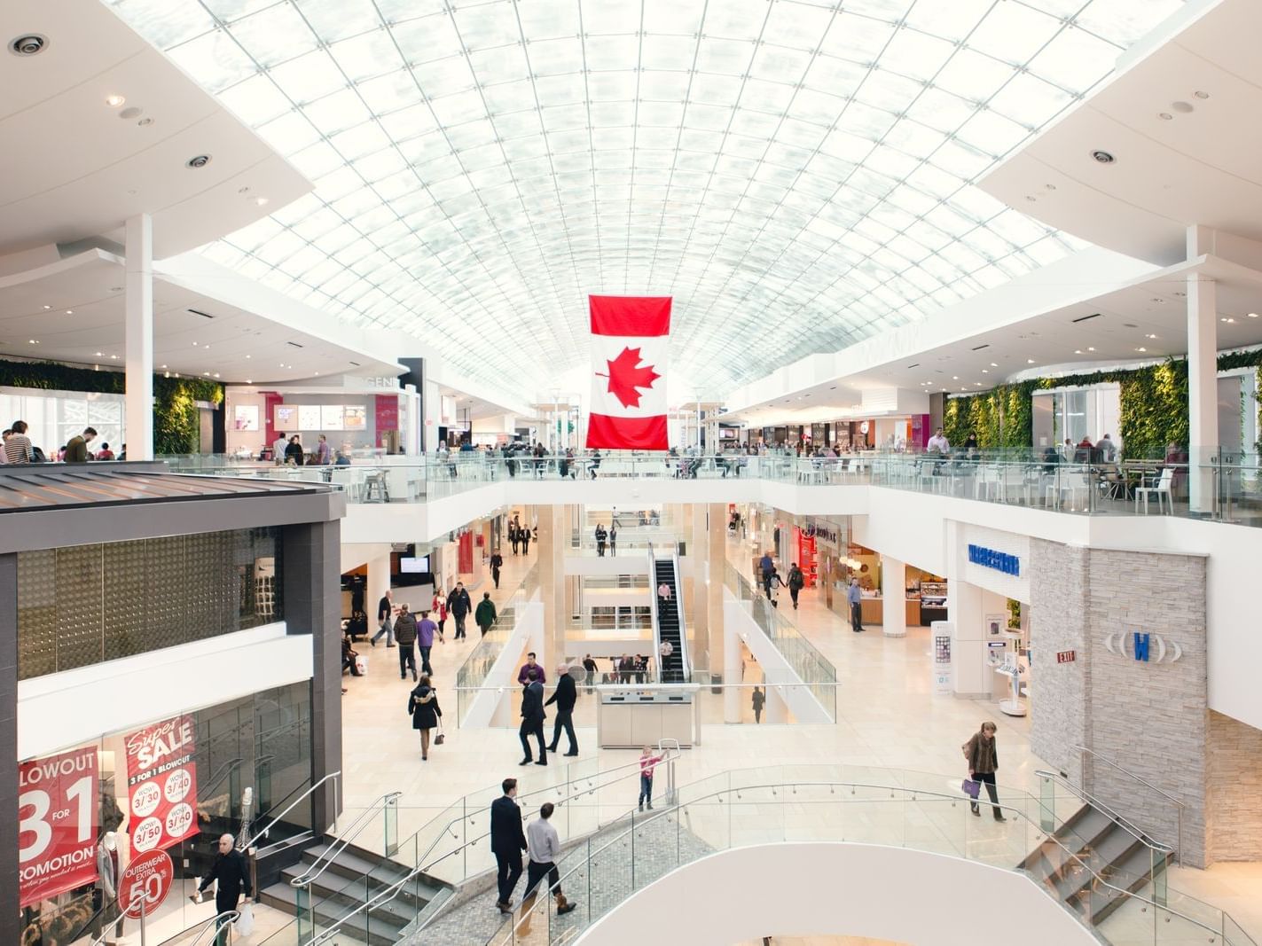 Interior view of South Centre Mall near Carriage House Hotel