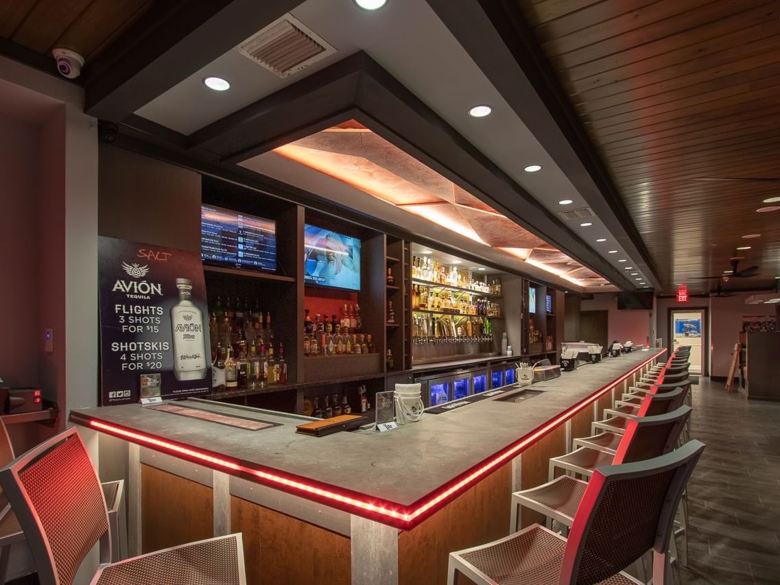 Interior view of Salt tequila bar in Shephard's Beach Resort