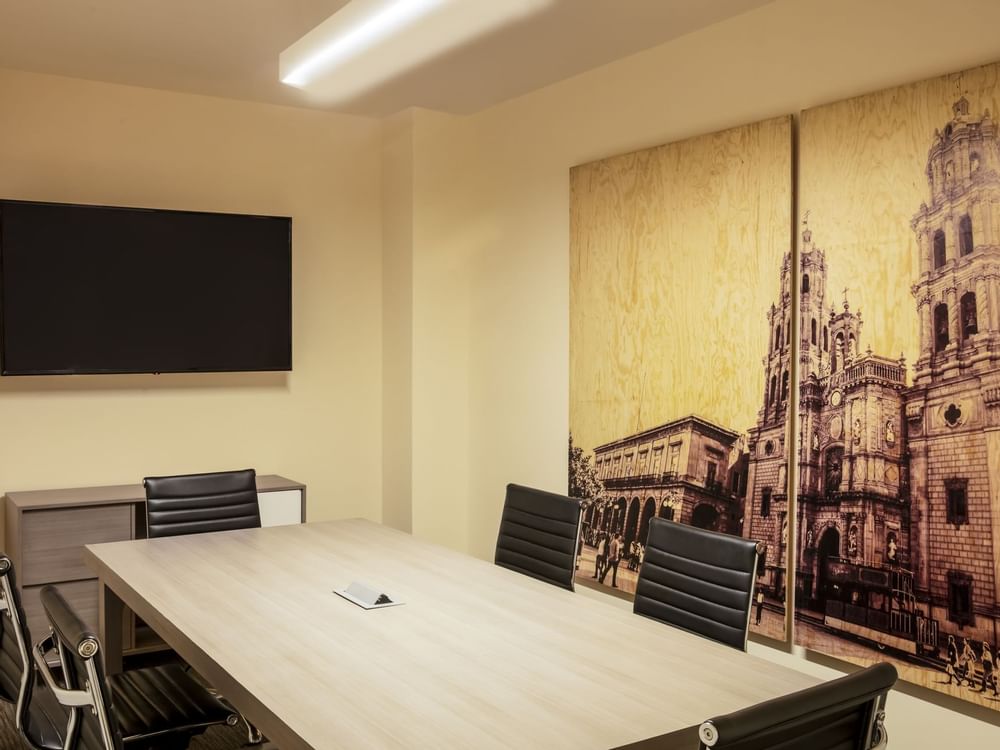 Conference table arranged in Salon 1 room at Fiesta Inn Hotels