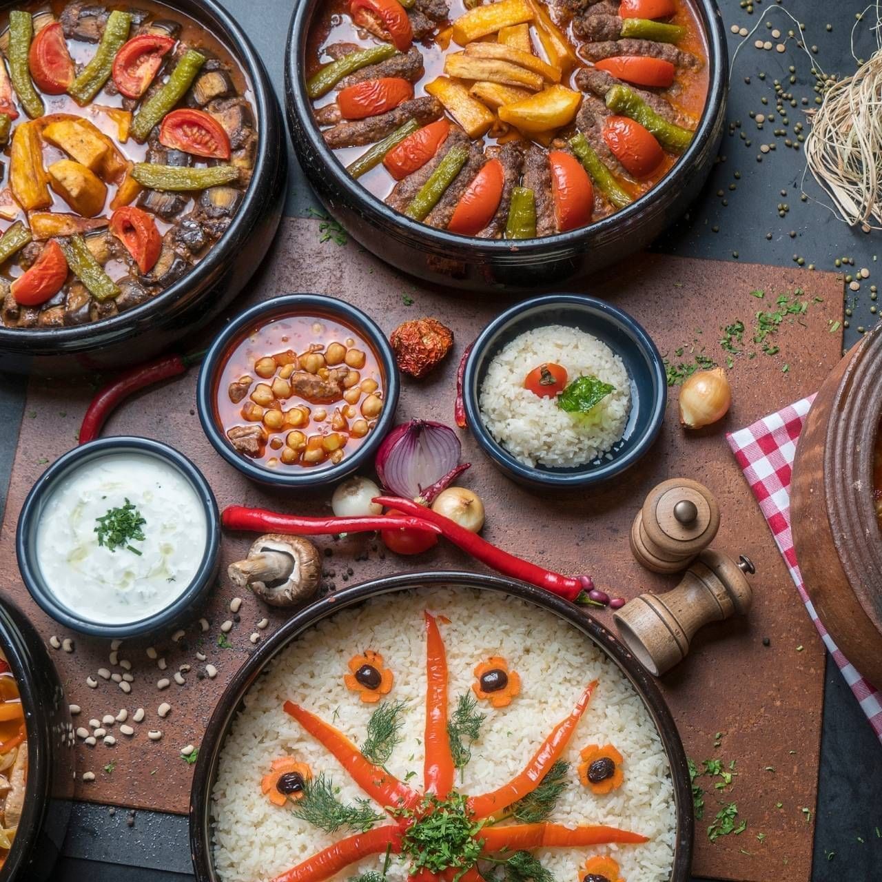 Traditional Turkish culinary scene from kebabs to vegetarian food 