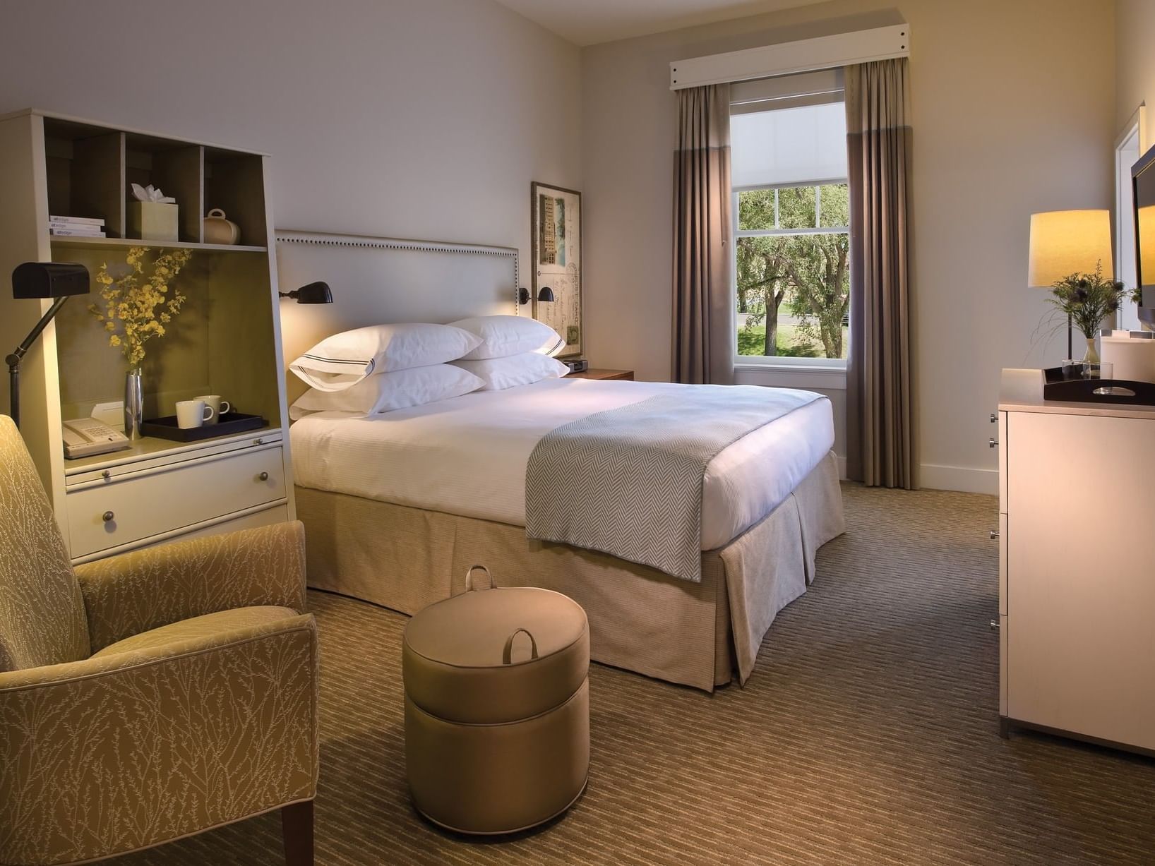 Bed in hotel room