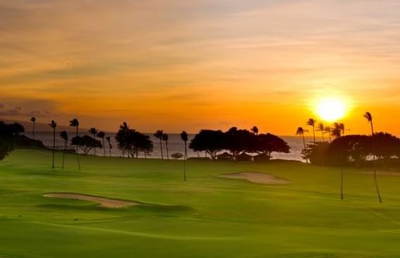 The landscape of golf course at Ka'anapali Beach Hotel Hawaii