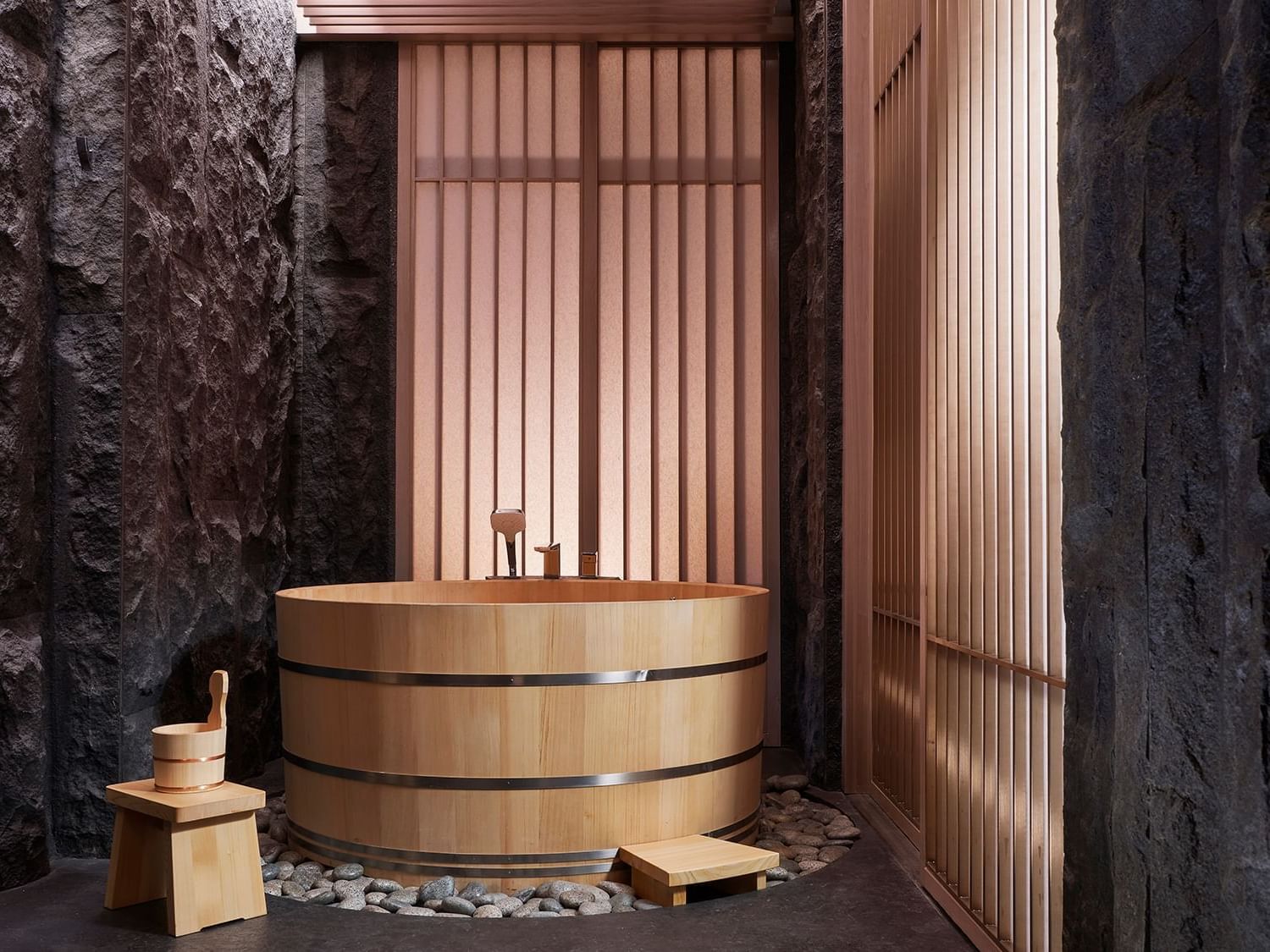 Interior view of Hinoki-yu room at Hotel Okura Manila