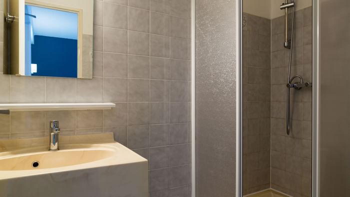 Bathroom vanity in bedrooms at Hotel Eclipse