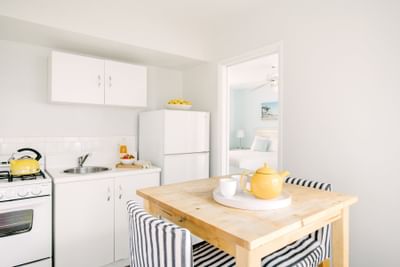 Kitchenette in spacious hotel room