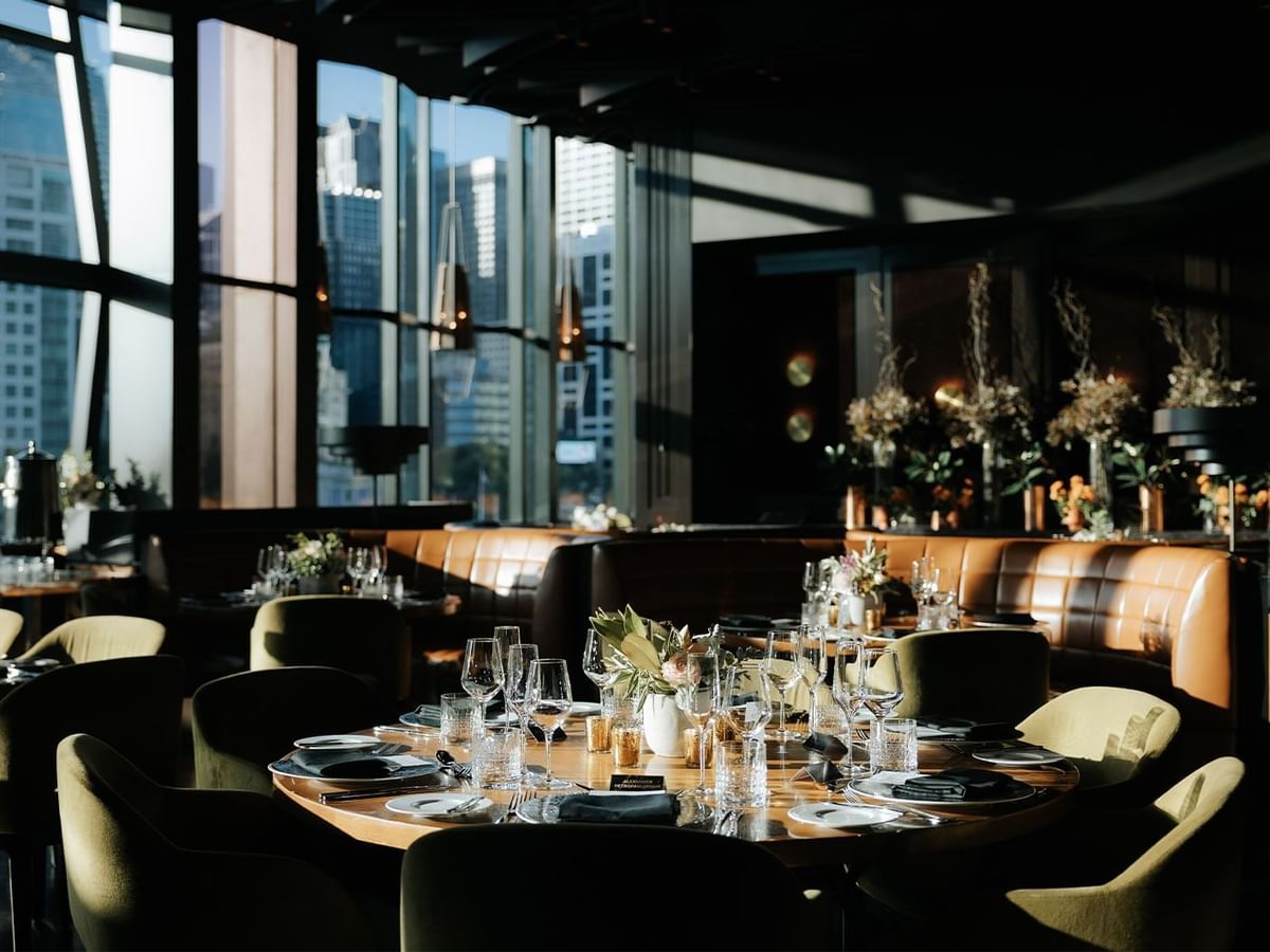 Table arrangement for Anastasia & Pavel's wedding at Crown Towers Perth