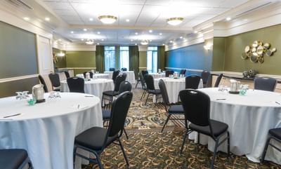 Banquet-style dining set-up in Edmonton Events at Varscona Hotel on Whyte