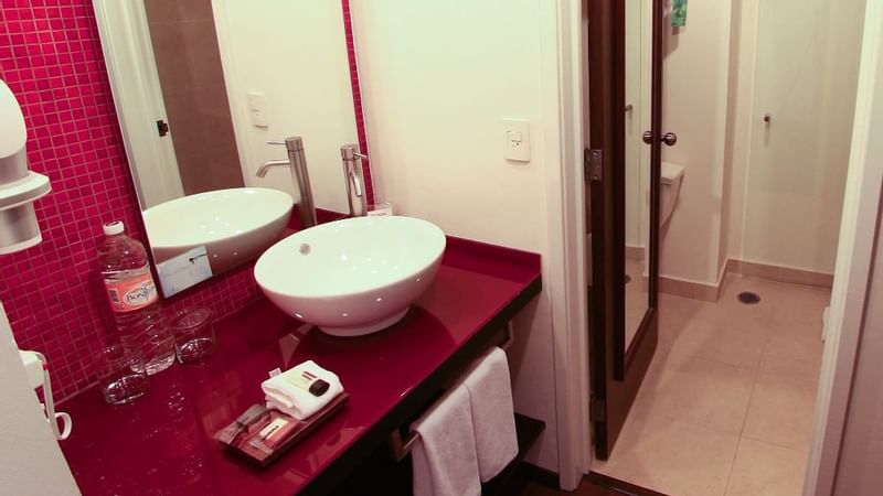 Bathroom interior in bedrooms at Fiesta Inn Xalapa