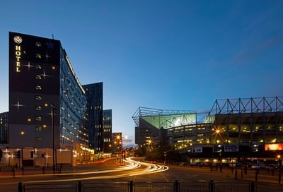 The exterior view of the Sandman Signature Newcastle Hotel from 