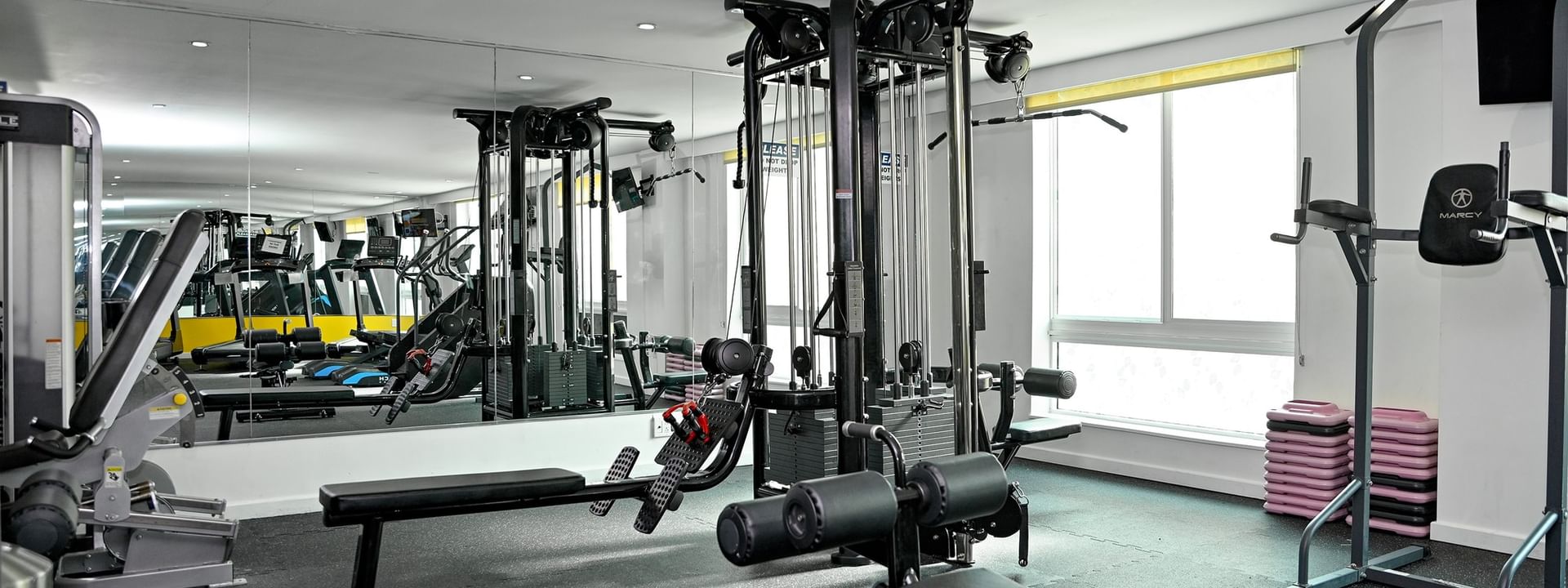 Well-equipped gym with modern machines and free weights at Warwick Paradise Island - Bahamas in Nassau.