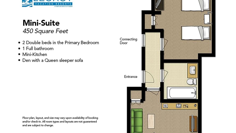 Floor Plan Suite at Legacy Vacation Resorts