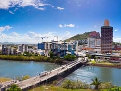 Panorama view of the hotel neighborhood & bridge near Hotel Grand Chancellor Townsville