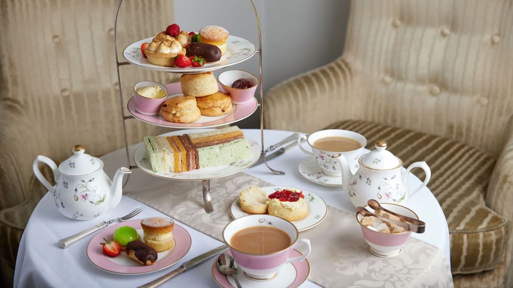 Classic afternoon tea set-up at Guoman Hotels