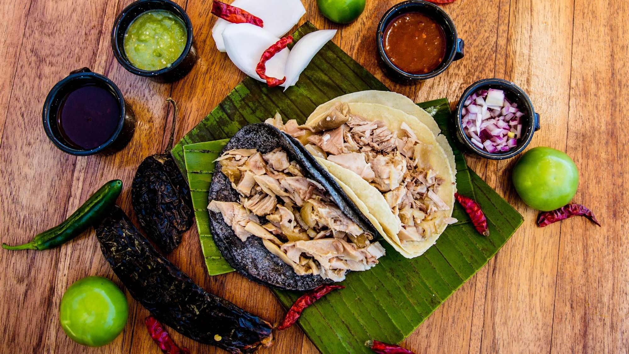 Close up of Tacos served in Maydan at Casa Dorada Los Cabos