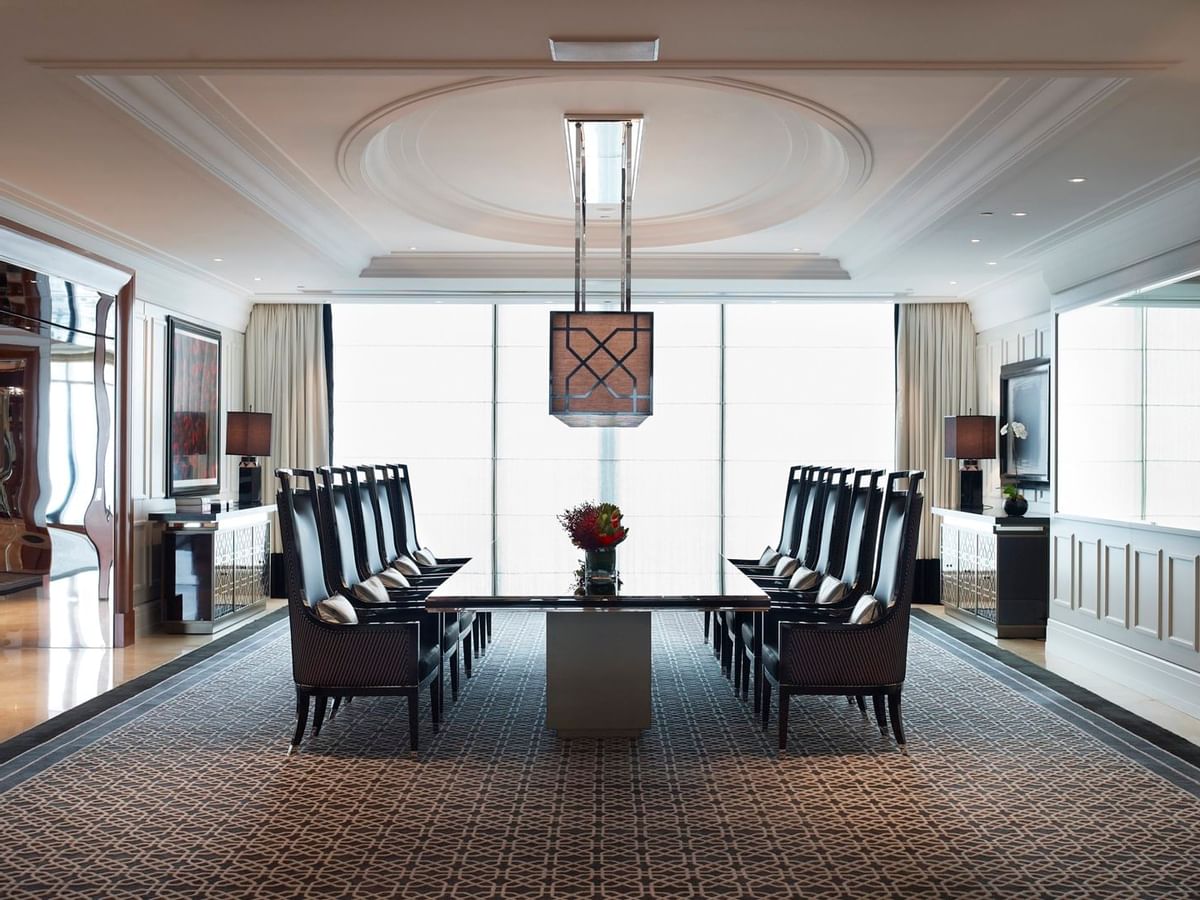 Table arranged in Villas meeting room at Crown Hotel Melbourne