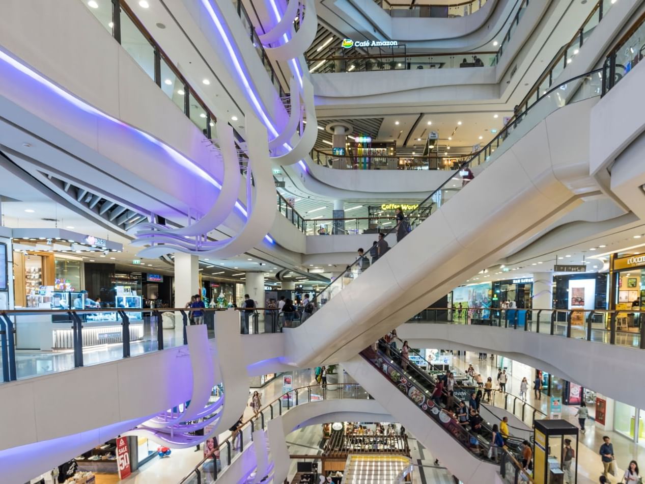 Inside of Central Plaza Grand Rama 9 shopping mall near Maitria Residence Rama 9 Bangkok