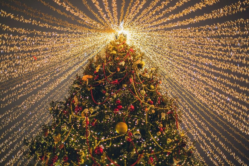 Christmas tree decor using light & ornaments at The View Hotel