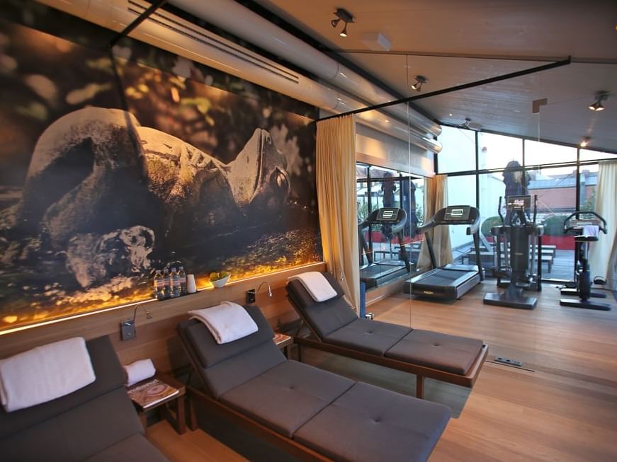 Interior of a Fitness & relaxing area at Hotel Palace Munich