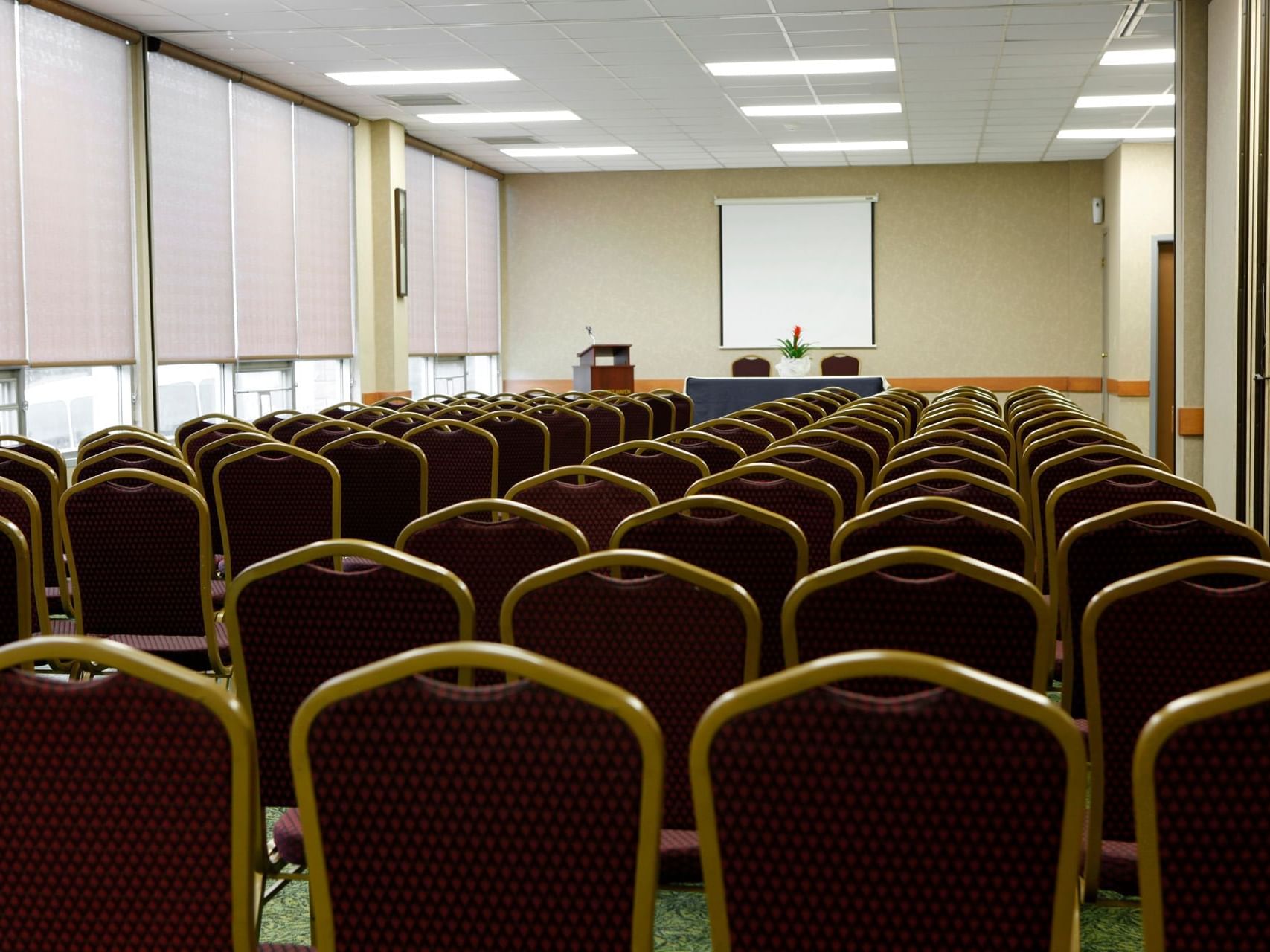 Chairs set up for a conference