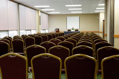 Theater set-up in a training center at Honor’s Haven Retreat